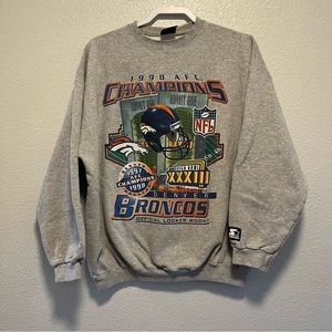 Vintage Denver Broncos Sweater XXL Starter 1998 AFC Champs Super Bowl XXXIII NFL